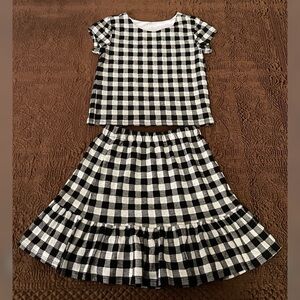 Kidpik Girl Plaid Outfit Top and Skirt Set Size-S/M